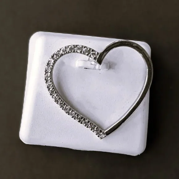 Beautiful Lg. Heart .925 Sterling Silver Pendant!!! - Picture 2 of 3